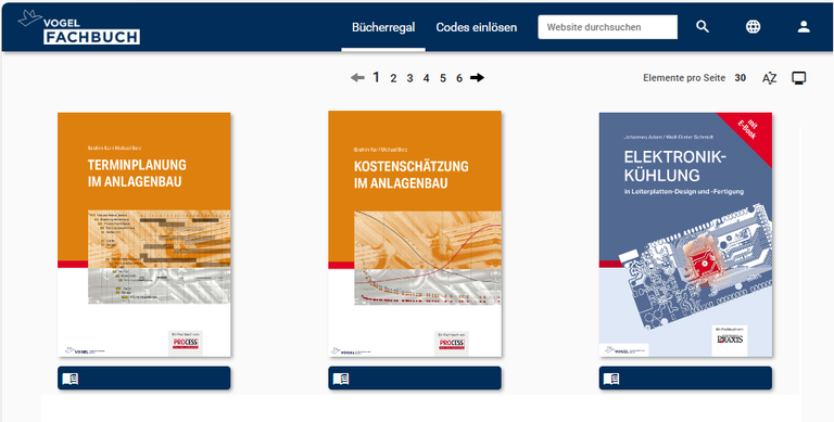 Digitale Auslieferung – Buchregal für Vogel Professional Education